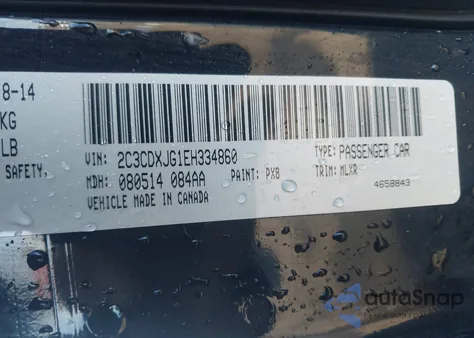 2014 Dodge Charger Sxt Plus из США, поврежденный, VIN 2C3CDXJG1EH334860